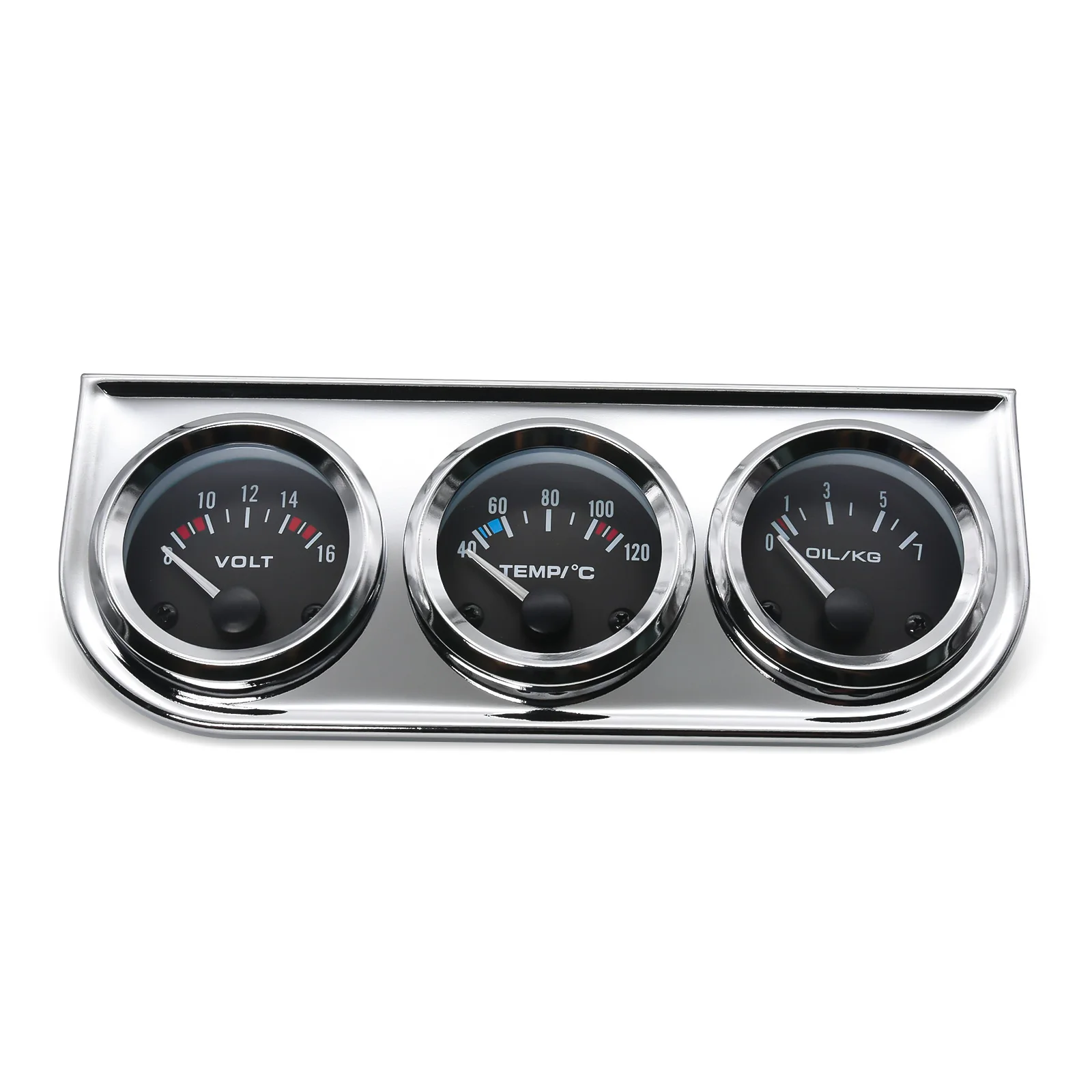 52 mm 3-in-1 Öldruckmesser + Voltmeter + Wassertemperaturanzeige Kit Voltmeter mit Sensor Öltemperaturanzeige Dreifachzähler