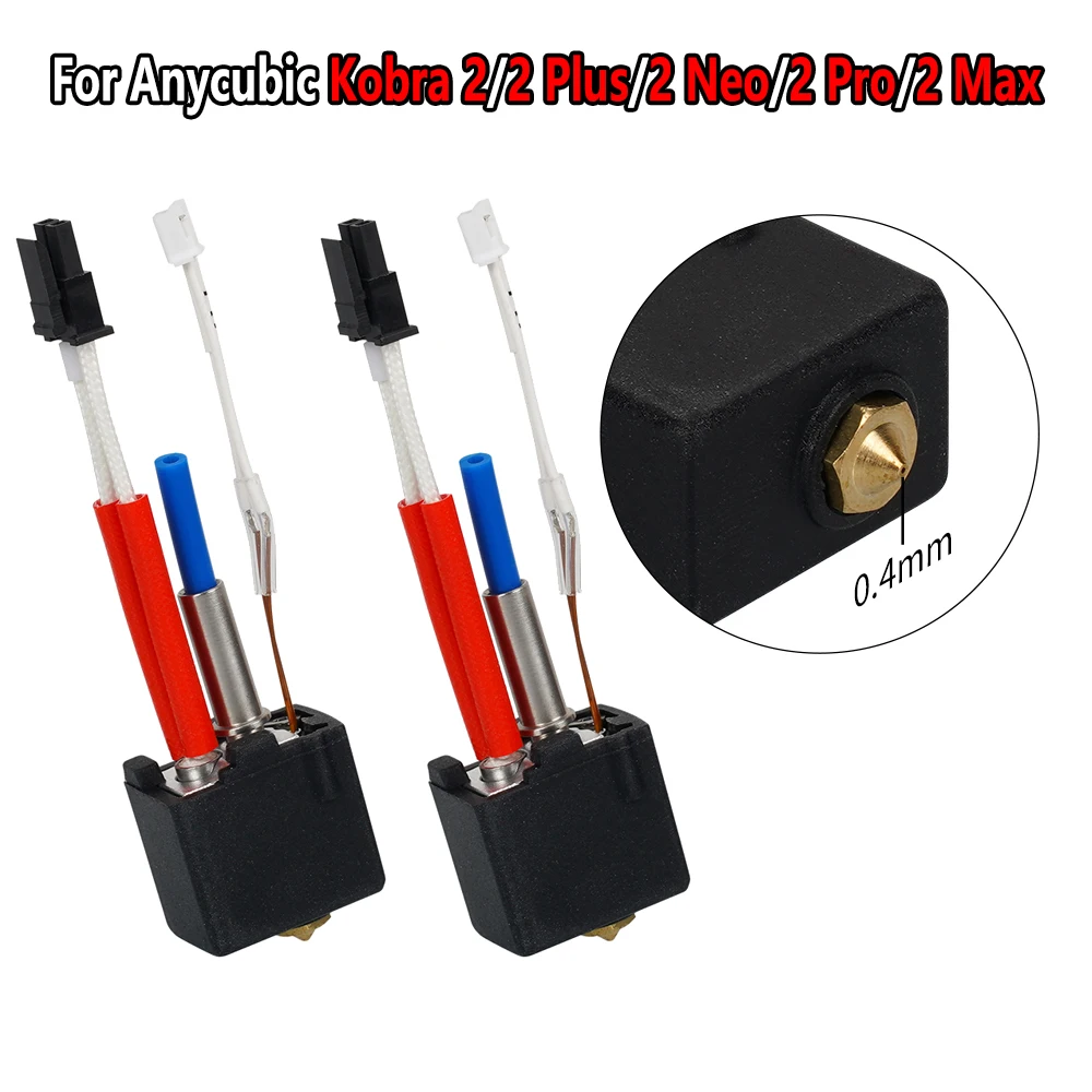 Para anycubic kobra 2 hotend bocal de bronze 0.2/0.4/0.6/0.8/1.0mm para anycubic 2 neo/plus kit hotend para anycubic kobra 2 max/pro