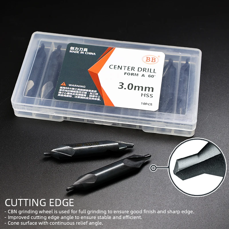 BB Trung Tâm Mũi Khoan Carbide & HSS Co M35 Mũi Khoan Chamfer Bit Một B Tạo Thành Đường Kính 1 1.5 1.6 2 3.15 4 5 6