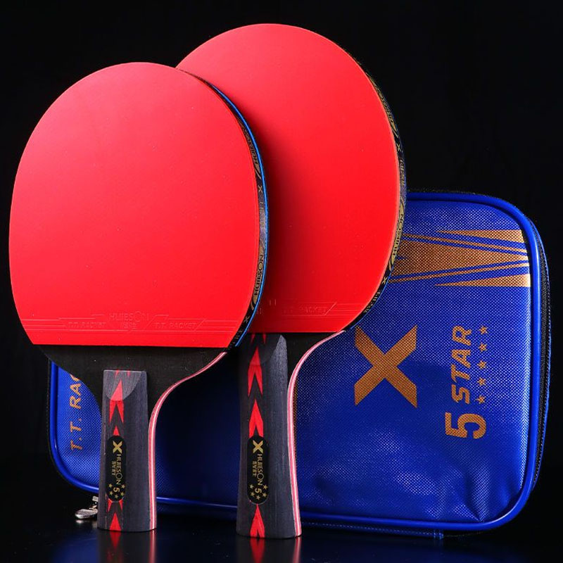 Raqueta de tenis de mesa Huieson 5/6 estrellas, raqueta de Ping Pong ofensiva de carbono con bolsa de cubierta