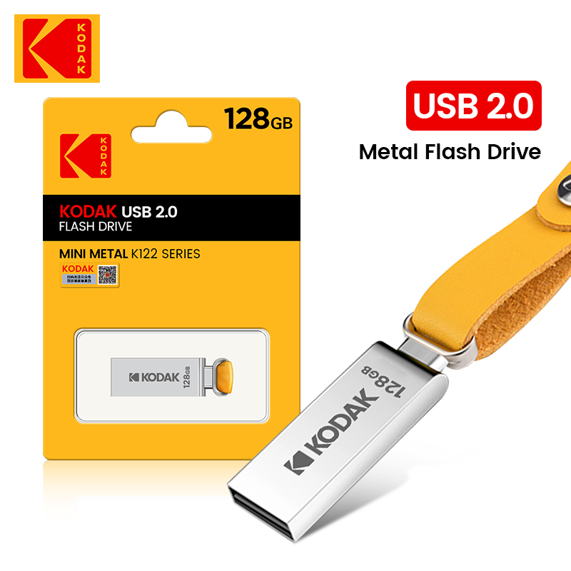 KODAK USB 2.0 Pen Drive 32 Go 64 Go 128 Go K122 Clé USB en métal Mémoire Pendrive