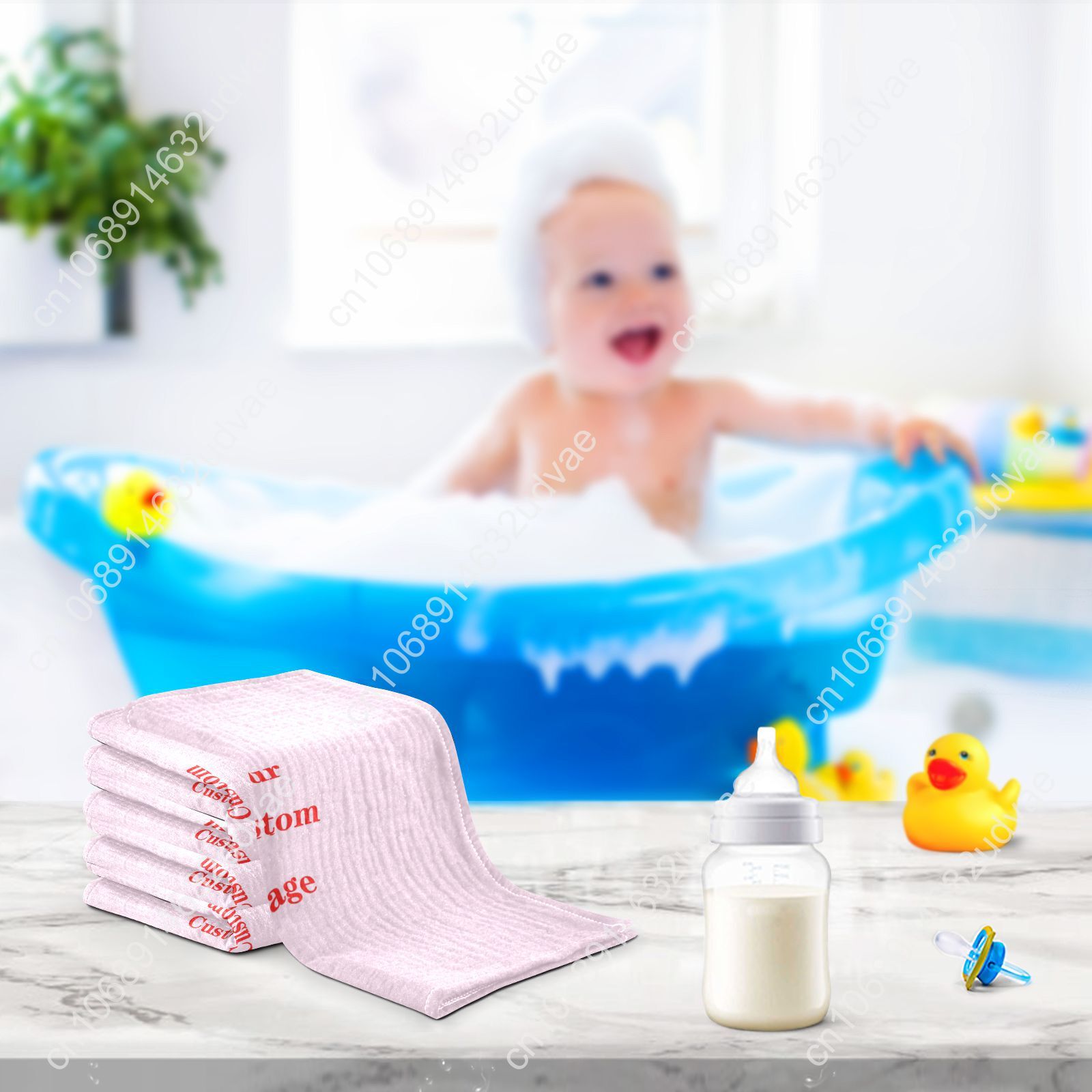 3/5PCS Baby Cotton Bath Towel Custom 4-Layer Gauze Face Washcloth Squares Hand Wipe Newborn Bathing Feeding Kids Handkerchief
