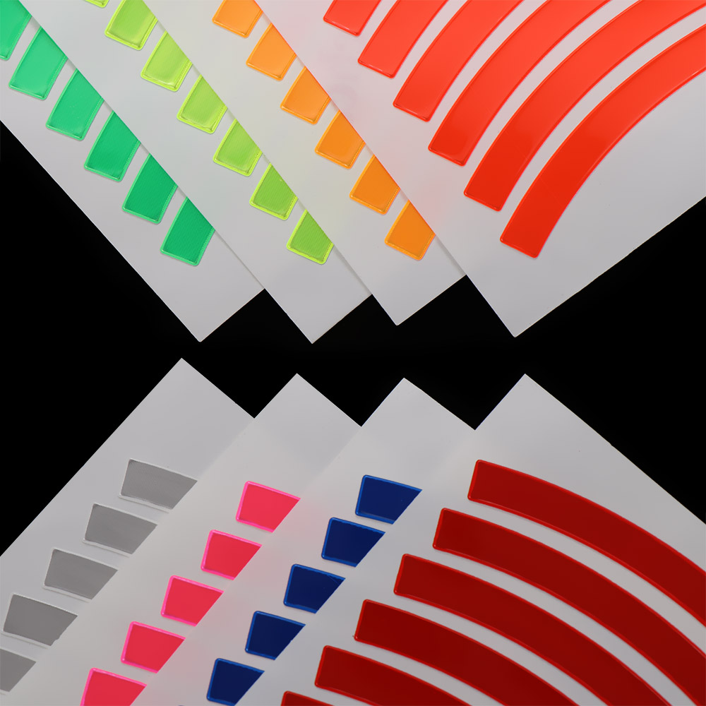 8/10Pcs Bright Wheel Decals Warning Effect Safety Strips Waterproof Bike Reflective Sticker Balance Bicycle Tire Applique Tape