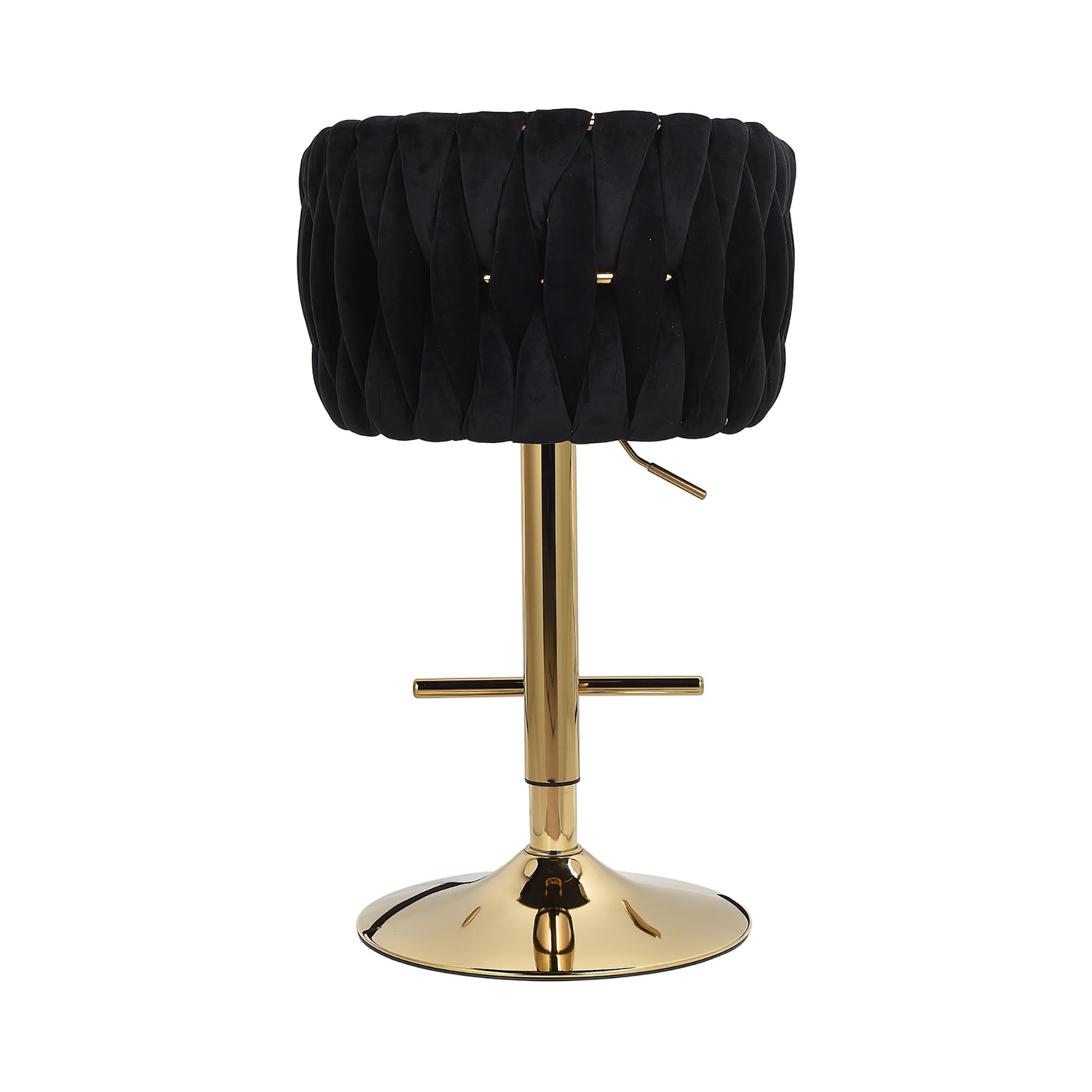 Taburete de Bar de terciopelo con altura ajustable, silla giratoria de 360 grados, elevador alto con respaldo y reposapiés, 2 piezas