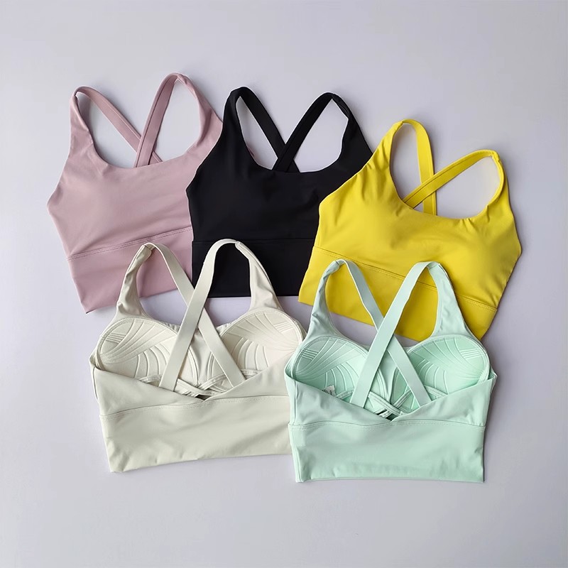 Reggiseno sportivo da yoga ammortizzante da donna, fitness estivo, seno raccolto, accessorio, reggiseno sportivo da yoga confortevole e traspirante