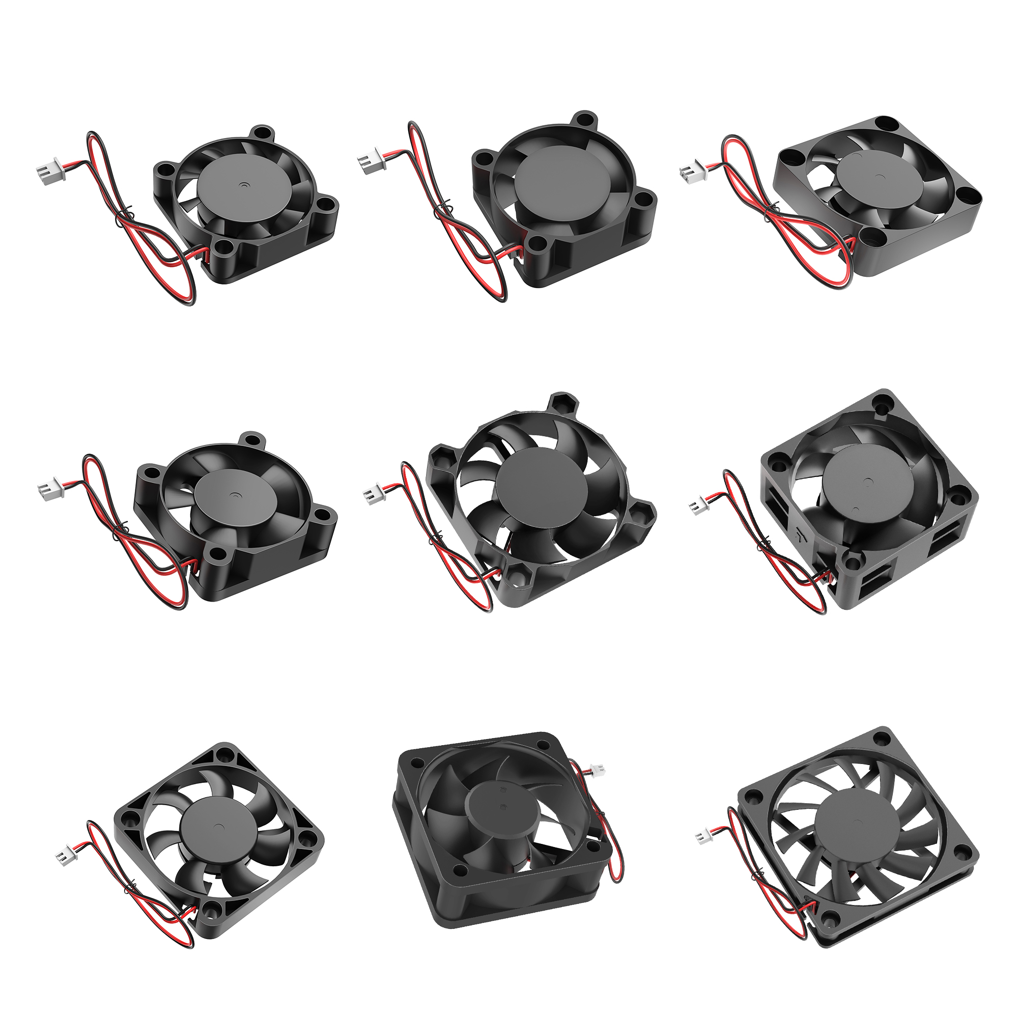 YOUNUON DC 5V/12V/24V 30MM/40MM/50MM/60MM/70MM/80MM/90MM/120MM/140MM Lüfter DC Bürstenloser Lüfter PC Laptop Computer Gehäuselüfter