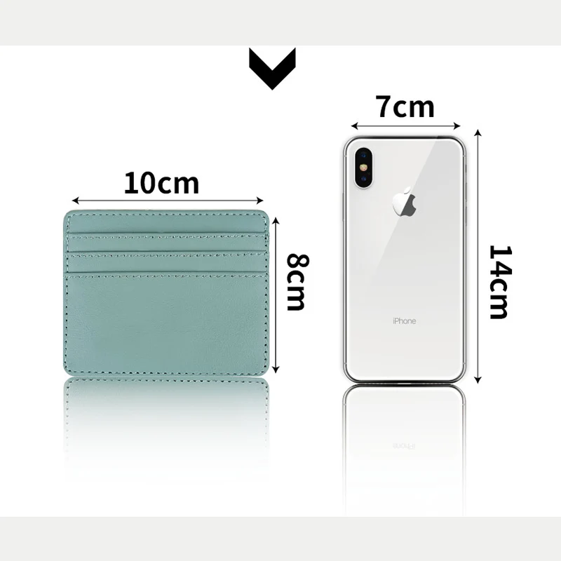 1Pc Pu 가죽 ID 카드 홀더 캔디 컬러 은행 신용 카드 상자 멀티 슬롯 슬림 카드 케이스 지갑 여성 남성 명함 커버