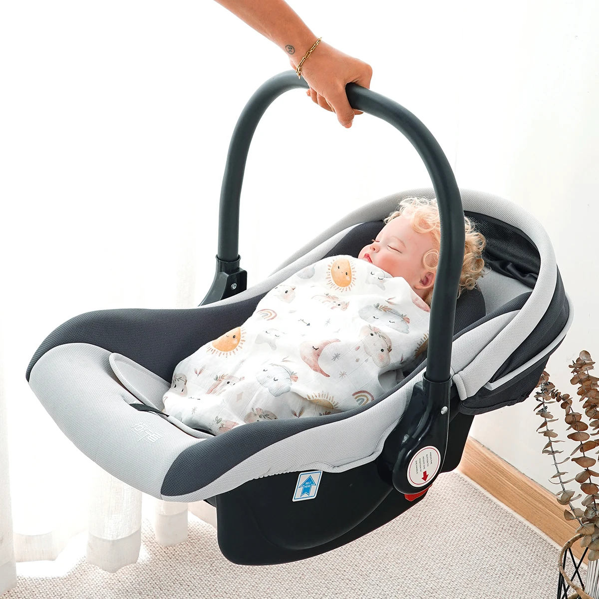 HappyFlute 1pc Super Soft Baby Muslin Blanket Digital Print  Baby Swaddle  Baby Wrap 120*110CM