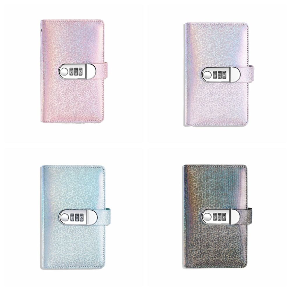 50Sheets Saving Money Binder PU Leather Portable Planner Organizer Bright Crystal Refillable Account Book Stainless Ring Binder