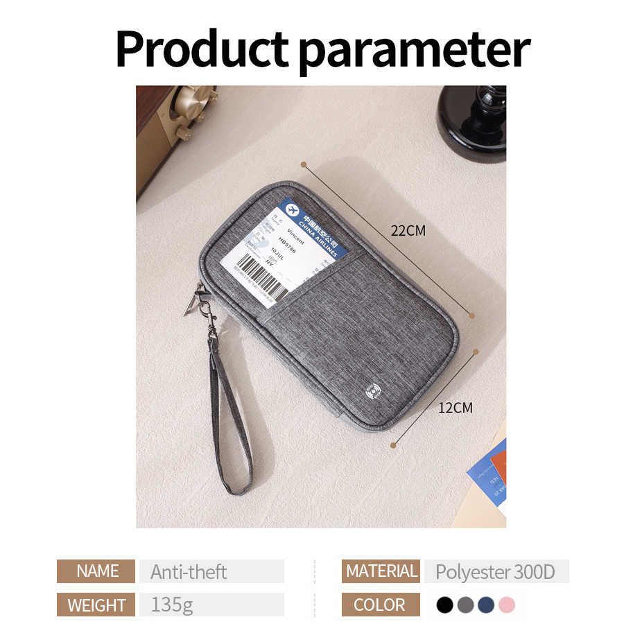 Porta-passaporte saco família rfid bloqueio passaporte carteira de viagem essencial carteira organizador de documentos de viagem caso de cartões de crédito