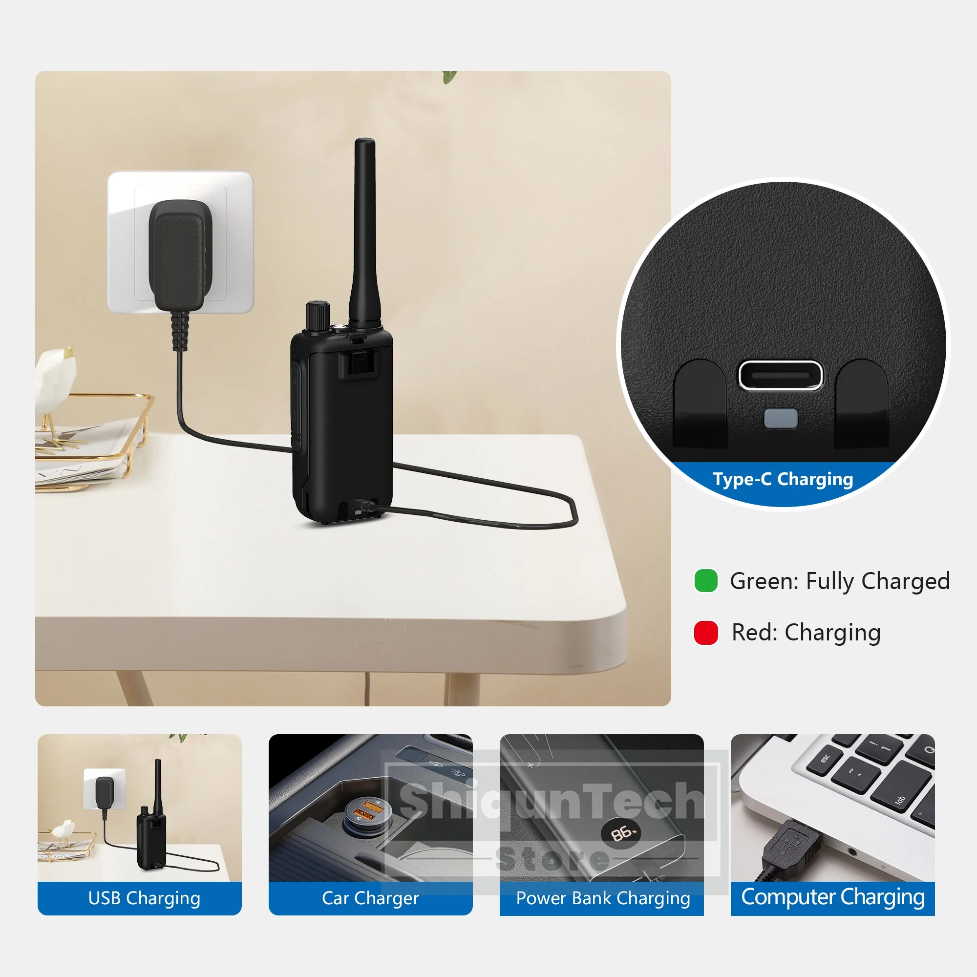 Baofeng UV 5R Mini Walkie Talkie reloj Dual PTT Bluetooth programación tipo C Jack cuatro colores Camping Ham Radio actualización 5R