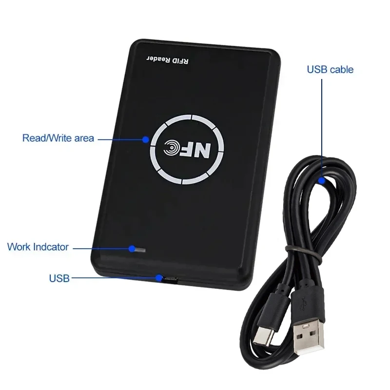 RFID Card Reader Copier Duplicator Key Fob NFC Smart Card Reader Writer 13.56MHz Encrypted Programmer UID Smart Keyfobs
