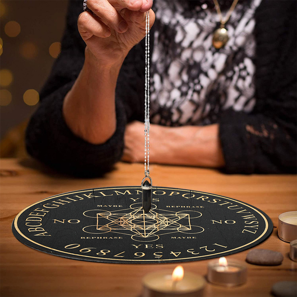 Wooden Divination Pendulum Board Metatron Magic Meditation Decision Plate Metaphysical Message Boards Witch's Altar Supplies