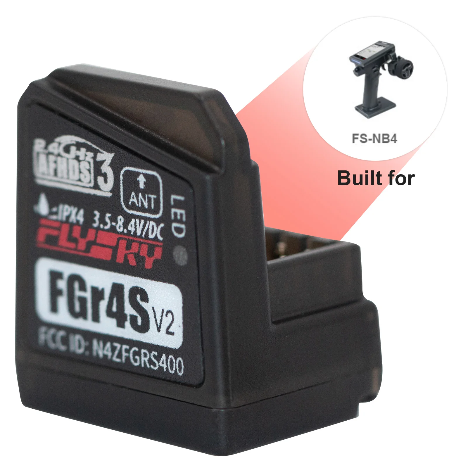 Flysky FGR4S V2 Empfänger AFHDS Single-Antenne Bidirektionaler PWM/PPM/IBUS Ausgangsempfänger für Flysky NB4 PL18 RC Sender