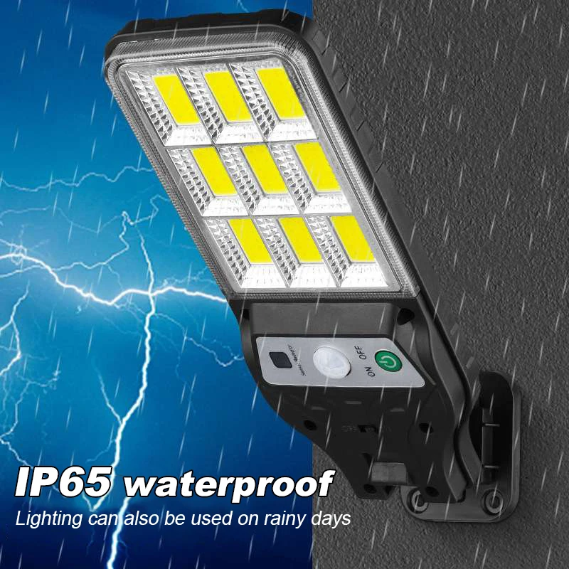 90COB พลังงานแสงอาทิตย์ไฟกลางแจ้ง 3 โหมดกันน้ำ Motion Sensor โคมไฟรักษาความปลอดภัย LED Wall Street โคมไฟสำหรับ Garden Patio Path