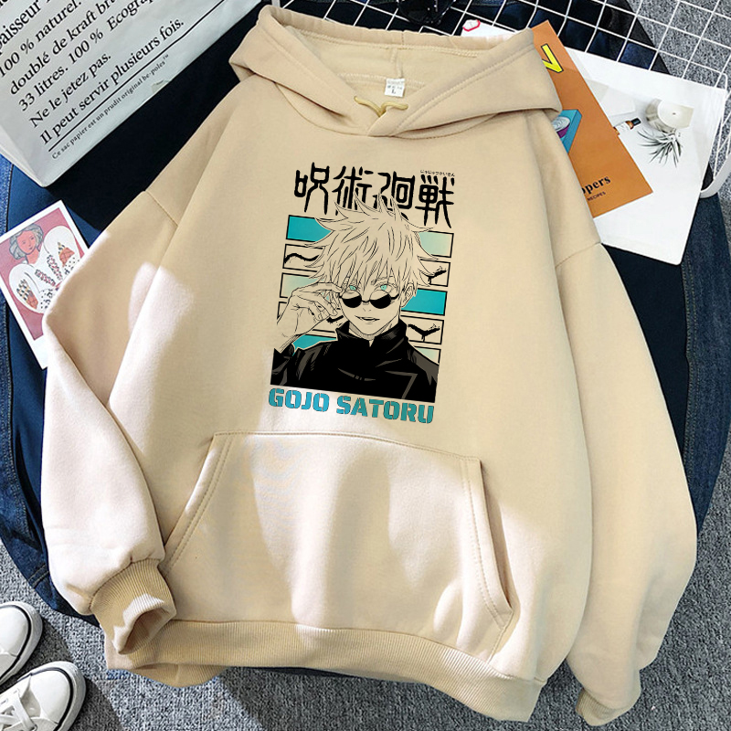 streetwear 90s 후드 일본 애니메이션 만화 jujutsu kaisen 후드 티 만화 gojo satoru yuji itadori 스웨트 유니섹스