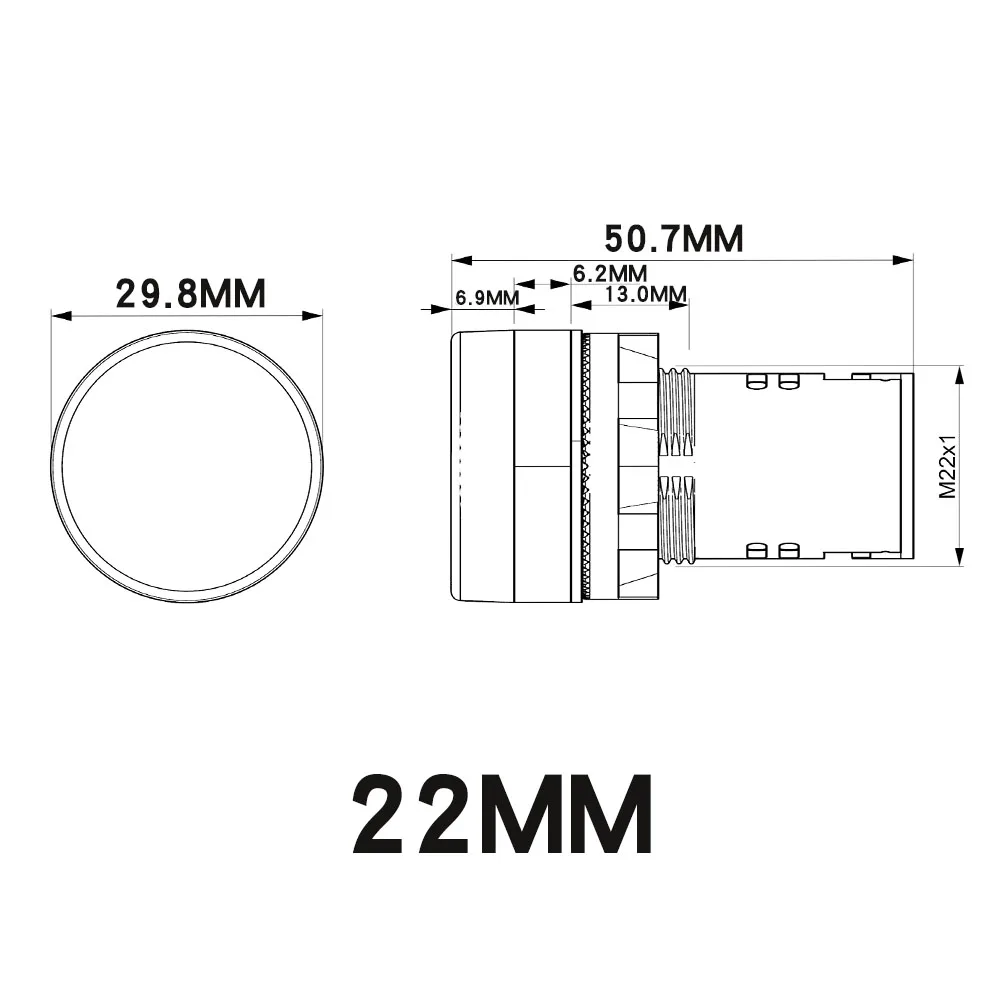 10 pièces 22mm lampe de signalisation d'alimentation en plastique AD16-22DS indicateur LED 12V 24V 220V rouge vert bleu jaune blanc montage sur panneau