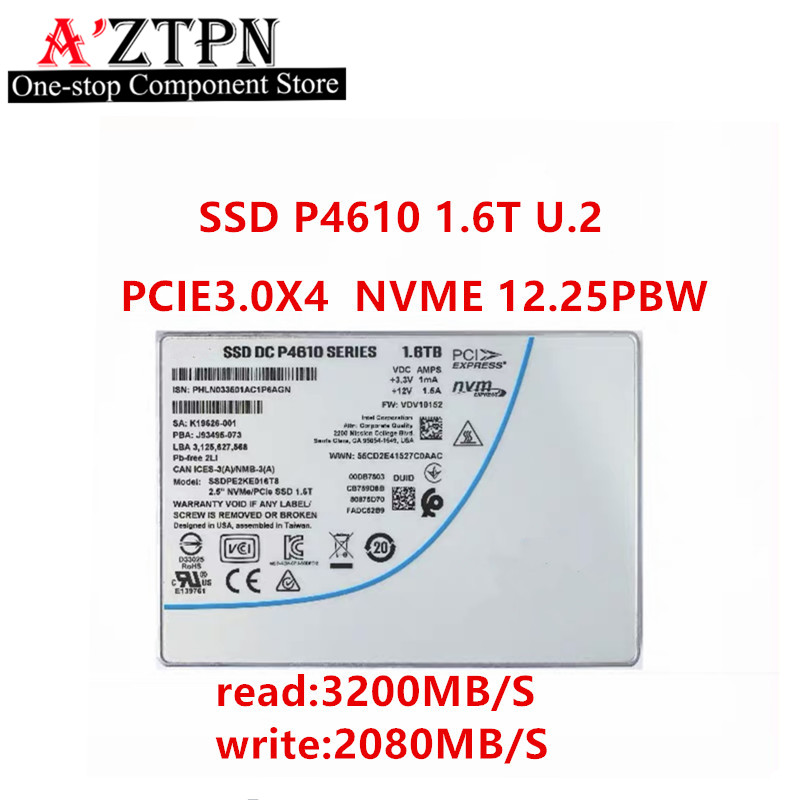 NEUES Original für Intel SSD DC P4610 Serie 1,6 TB 3,2 TB 6,4 TB 7,68 TB Enterprise U.2 NVME PCIE 3,0X4 Solid State Drive