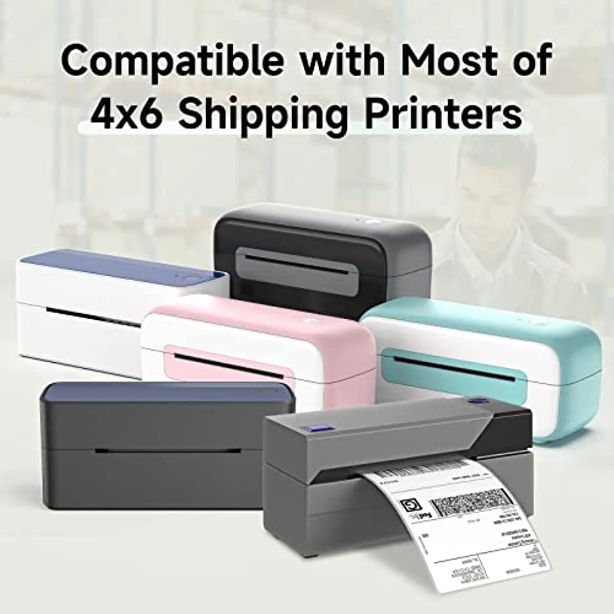 Phomemo 4x6 열 직접 배송 라벨 4''x 6'' D520 PM-241-BT 라벨 프린터용 팬 폴드 라벨 사용 500개 라벨 1팩