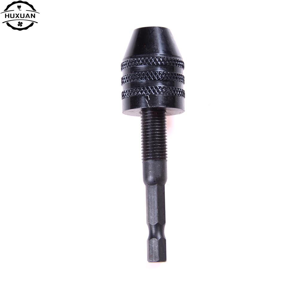 Mới Móc Khóa Mũi Khoan Chuck Tua Vít Tác Động Điều Khiển Bộ Chuyển Đổi 1/4 "6.35Mm Chuôi Lục Giác Khoan Dụng Cụ Điện Đen 0.3-6.5Mm