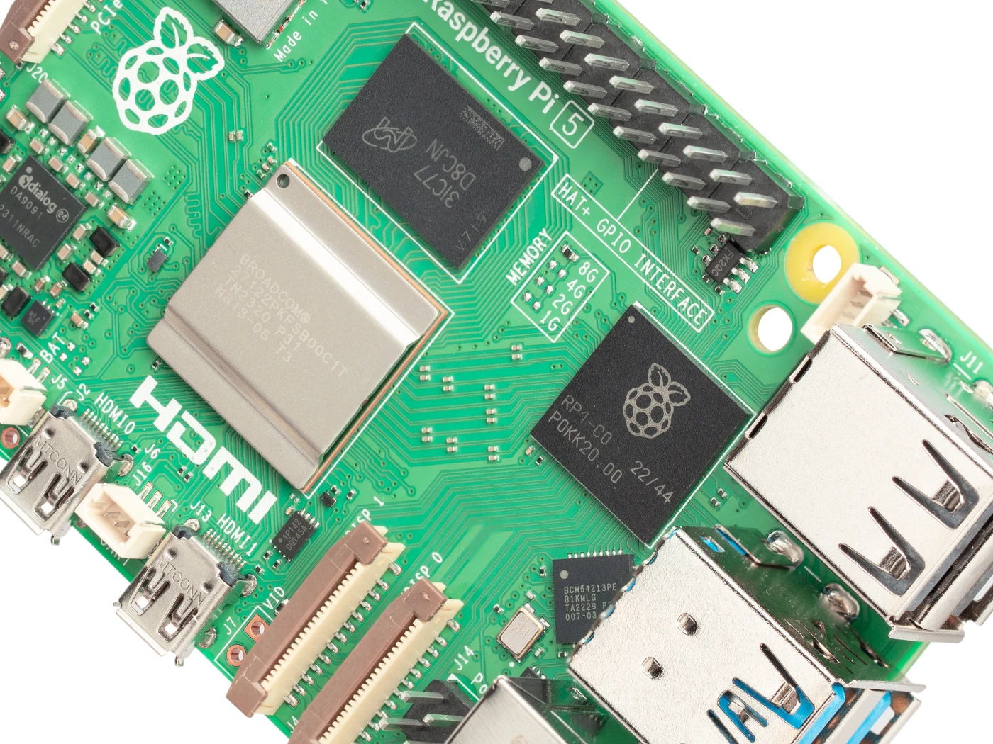 Raspberry Pi5 8 GB Laptop, Raspberry Pi 5 MIni-PC-Computer, 2,4 GHz 64-Bit-Quad-Core-Arm Cortex-A76, Bluetooth5.0, BLE Wireless
