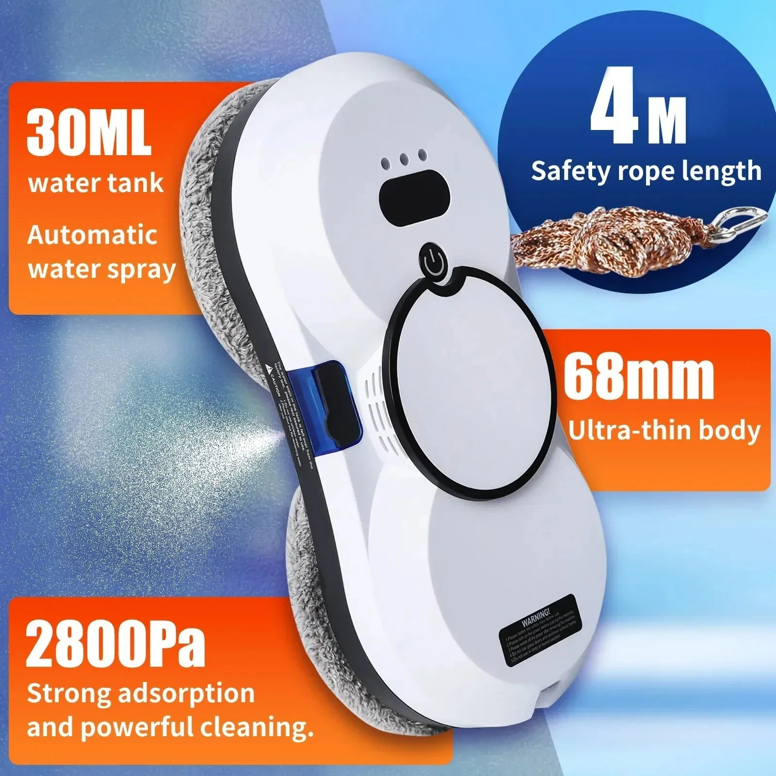 Robot de limpieza de ventanas automático, pulverizador de agua, Control remoto, limpiador de vidrio, succión al vacío, anticaída para el hogar y la Oficina de gran altura