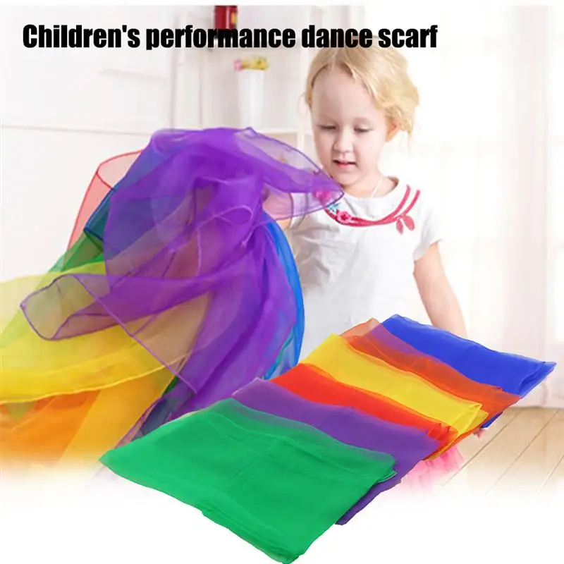 6 Colors Square Scarf Dancesquare Performance Dancing For Chiffon Ribbon Bandana Scarfs Finger Wrap Rave Hip