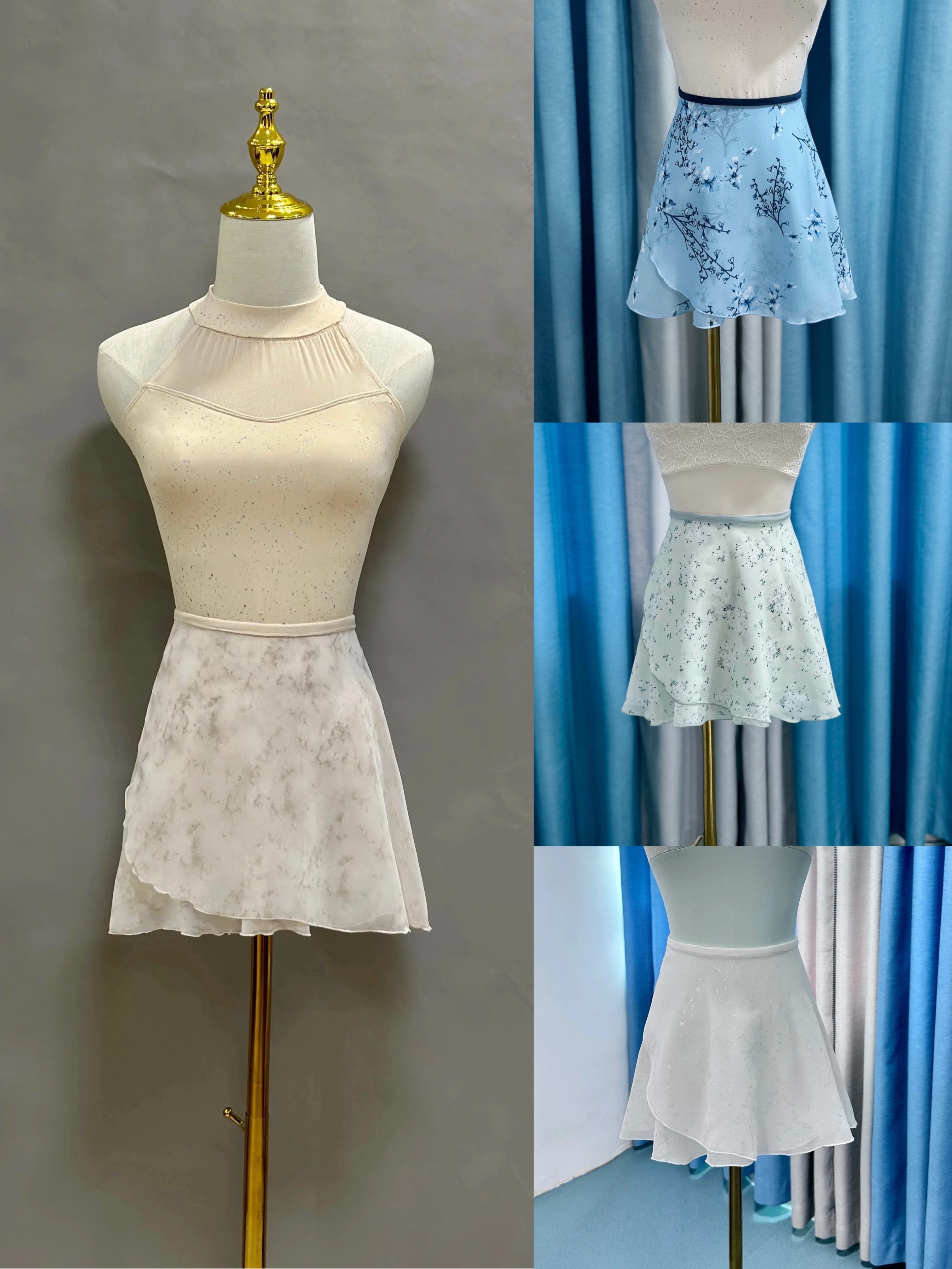 Frauen Ballett Kleine Schürze Tutu Mädchen Hohe Qualität Chiffon Druck Praxis Trikot Rock Erwachsene Eleganz Ballett Tanzen Kleid