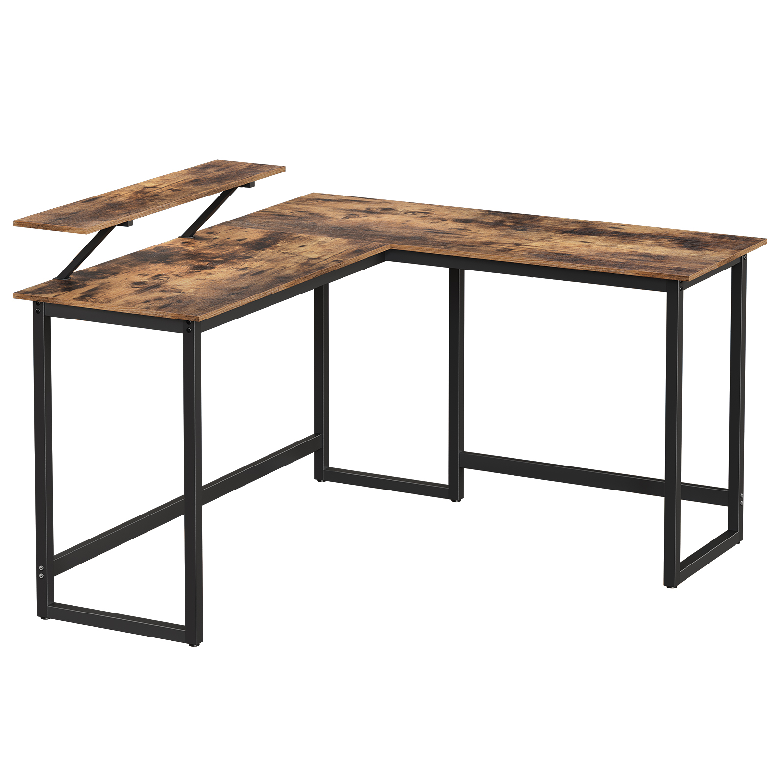 VASAGLE Eckschreibtisch Computertisch, 140x130x76/91cm L-Form Schreibtisch