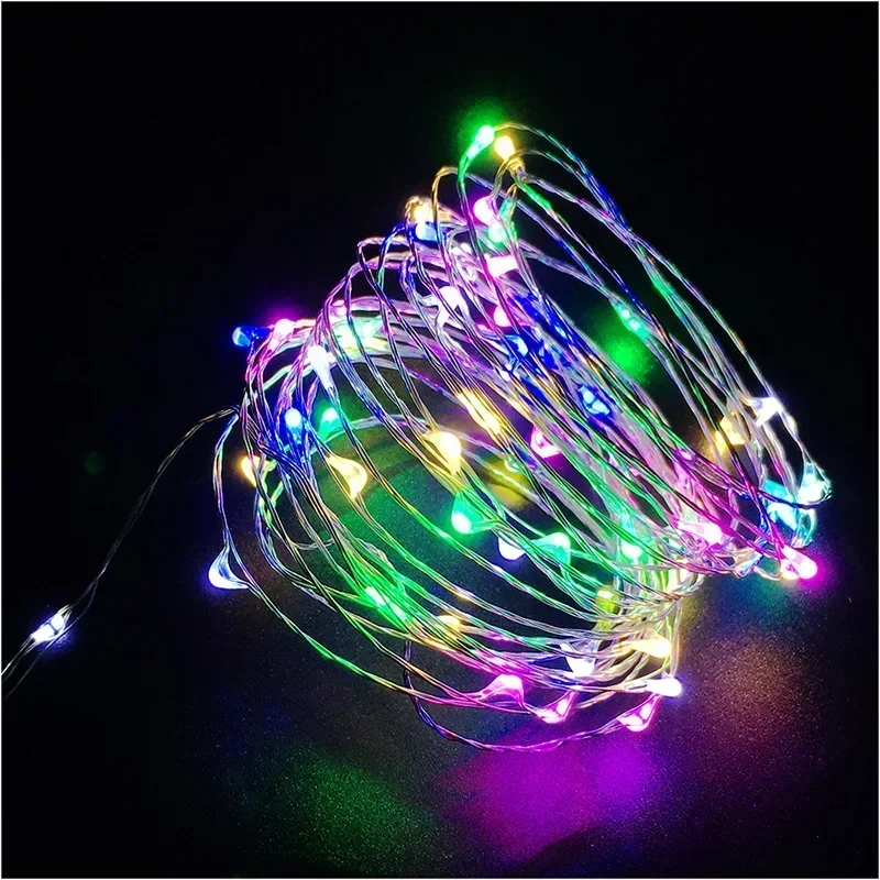 ไฟ LED Fairy ปุ่มแบตเตอรี่ Light String คริสต์มาสงานแต่งงานปีใหม่ห้องนอนห้องนั่งเล่นตกแต่งสวน Garland