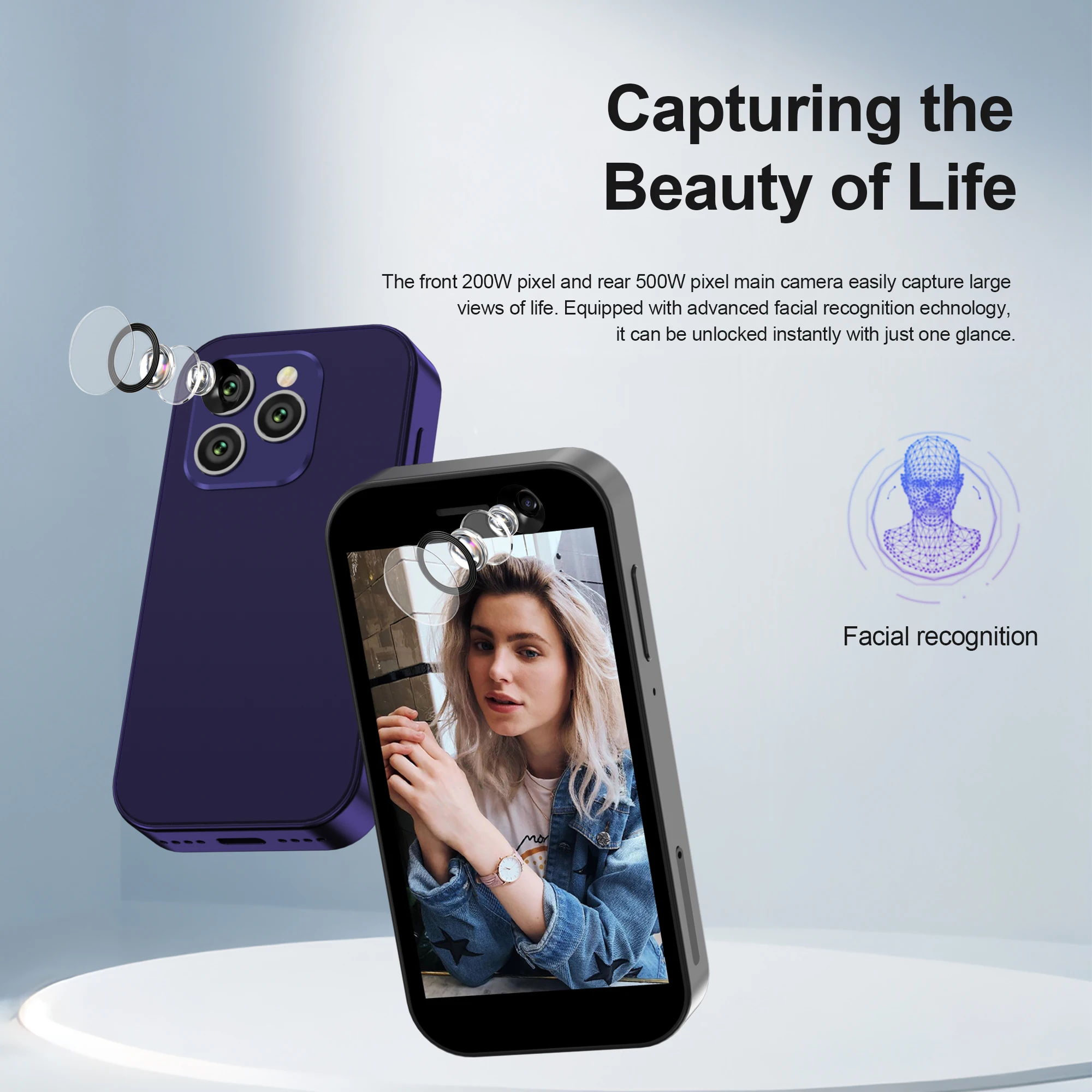 ลดราคา SERVO KING8000 สมาร์ทโฟนจิ๋ว 4G ระบบแอนดรอยด์ หน้าจอ 3.0 นิ้ว ระบบจดจำใบหน้า หน่วยความจำ 2+16GB รองรับ WIFI GPS โทรศัพท์มือถือขนาดเล็ก พร้อม Play Store