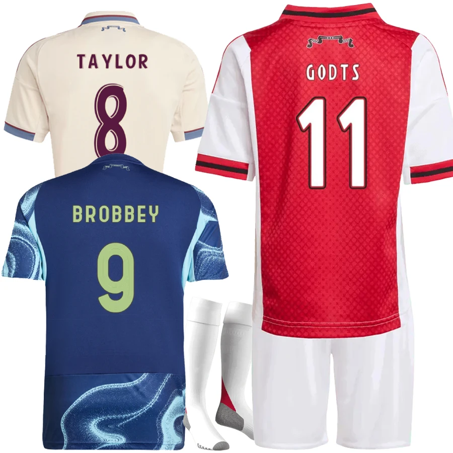 Домашняя рубашка Ajaxes 25, 26, детский спортивный комплект, комплект Ajaxes для взрослых, футболка для взрослых, 2026, 2026