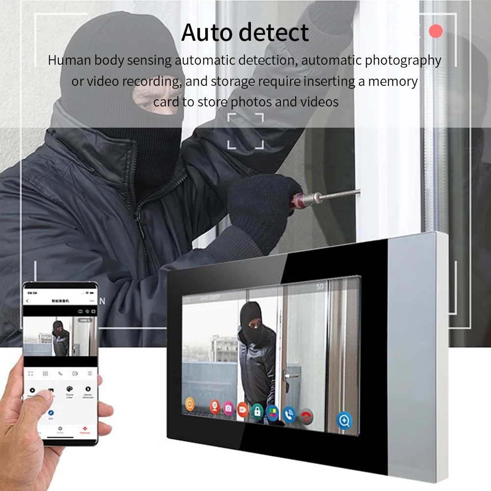 2-draads Smart Tuya Wifi 1080P Video-intercom Video Deurtelefoon Kleurenaanraakscherm Camera Deurbel Deurbeveiliging IP Villa RFID