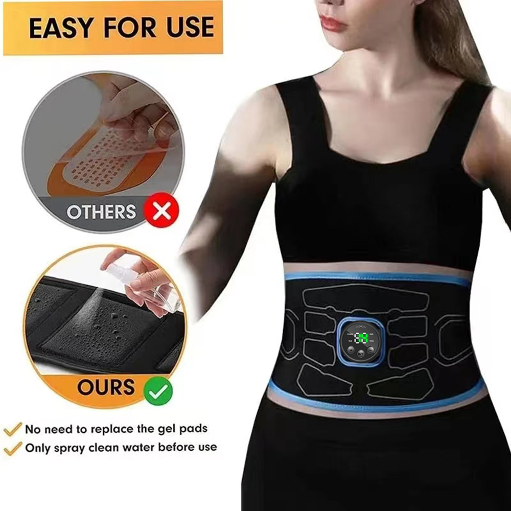 EMS Abdominal Toning Belt กระตุ้นกล้ามเนื้อไฟฟ้ากล้ามเนื้อแบบพกพาฟิตเนสนวดเอวเทรนเนอร์ Body Slimming Shaping