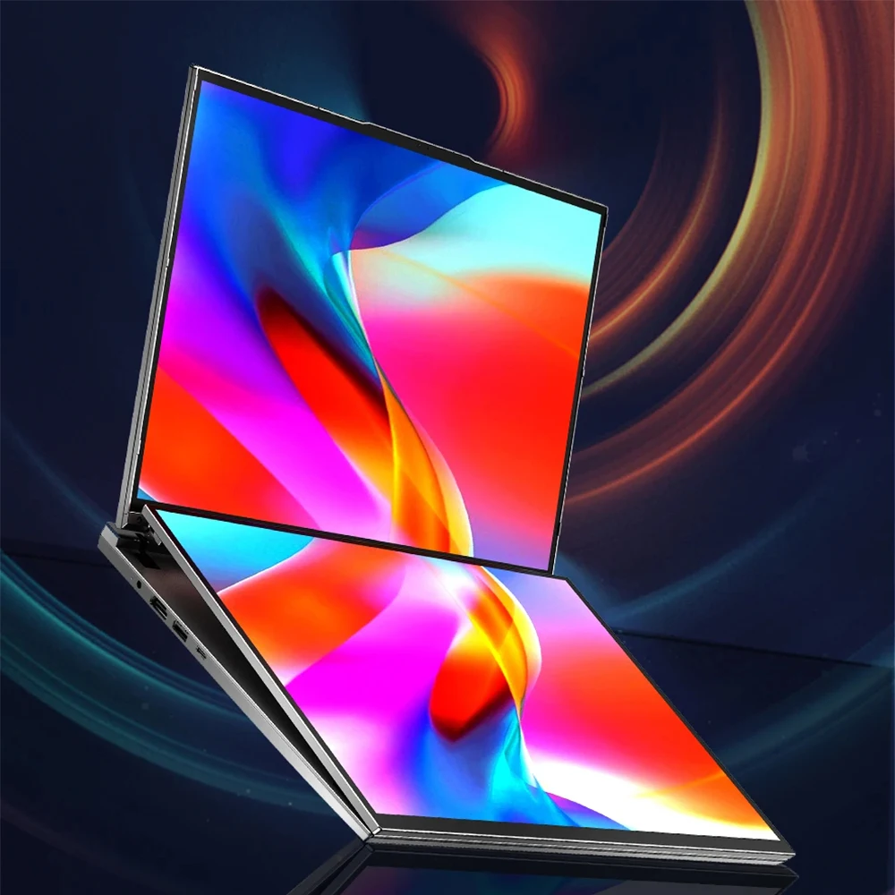 16+16 inch Dual Screen Laptop Intel i7-1360P Windows 11 2*DDR4 MAX 64GB M.2 2280 2TB SSD WIFI Double Screen Notebook Computer