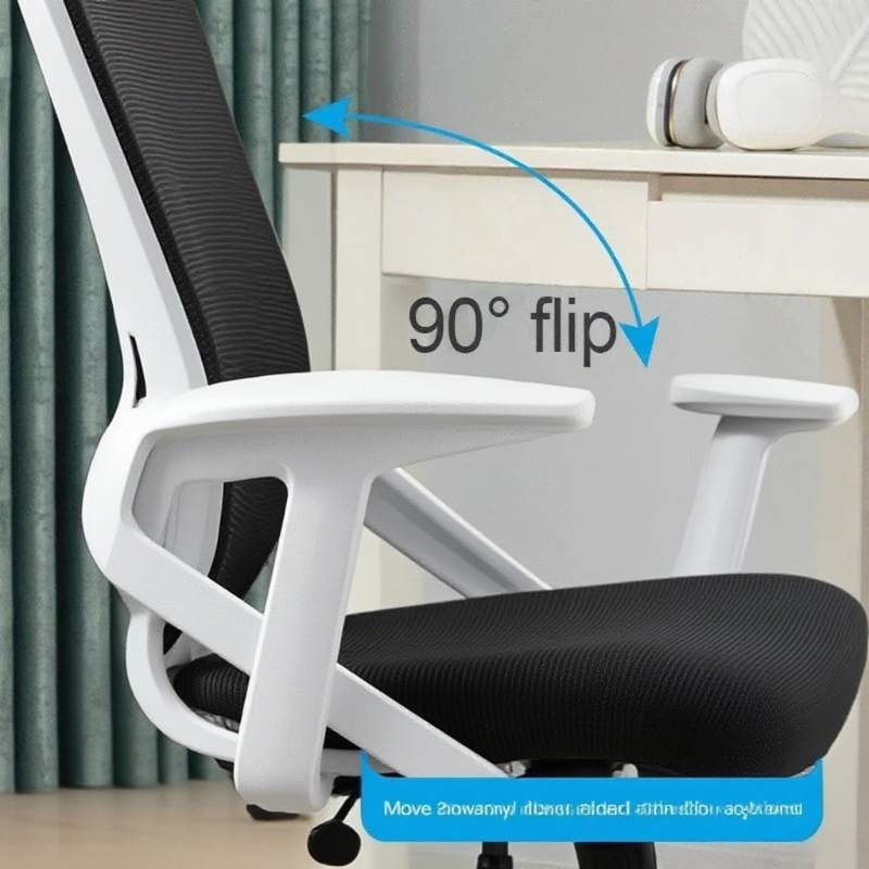 Ergonomic Office Chair Mesh Back Adjustable Headrest Swivel Desk Chair Flip - Up Arms Lumbar Bureaustoel Support Rolling Casters