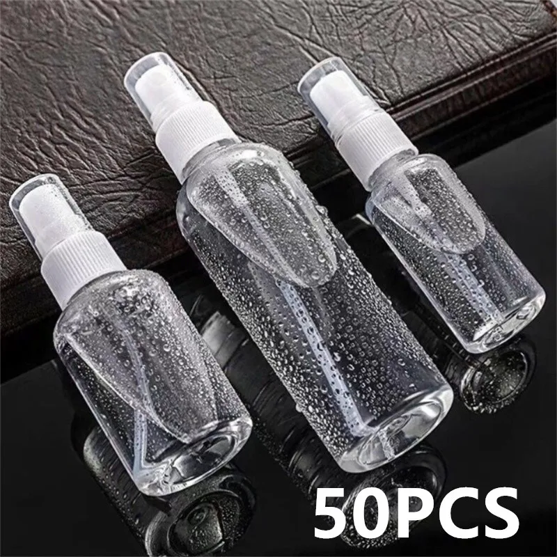 10/50 Uds 10ml 20ml 30ml 50ml 100ml botella de plástico recargable botella de Perfume atomizador botella vacía con pulverizador herramienta de viaje portátil