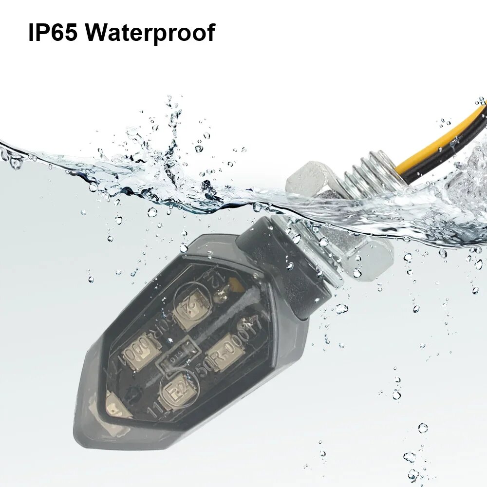 2Pcs Motorcycle Turn Signal Light Smoke Lens Indicator Light 5LED Moto Amber Blinker Indicator Lamp Signal Light for Kawasaki