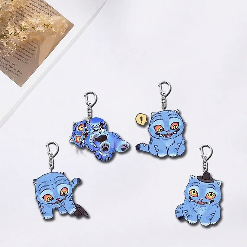 Tiger Cosplay Keychain Demon Rope Phone Chain Acrylic Keyring Hunters Pendant Key Chain Ornament Figure Accessory Prop