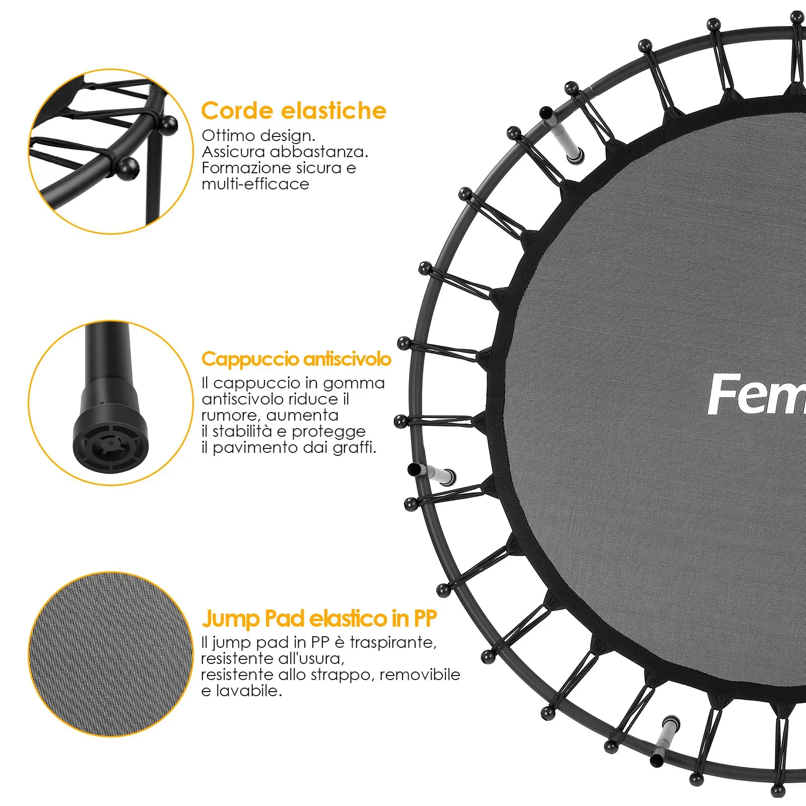 Tramimmersion pour Enfants, Mini Tramimmersion pour Tout-Petit, Filet de Sécurité, Fermeture Éclair spatirée, Tramimmersion Ronde, Niket Extérieur, Ø 140cm