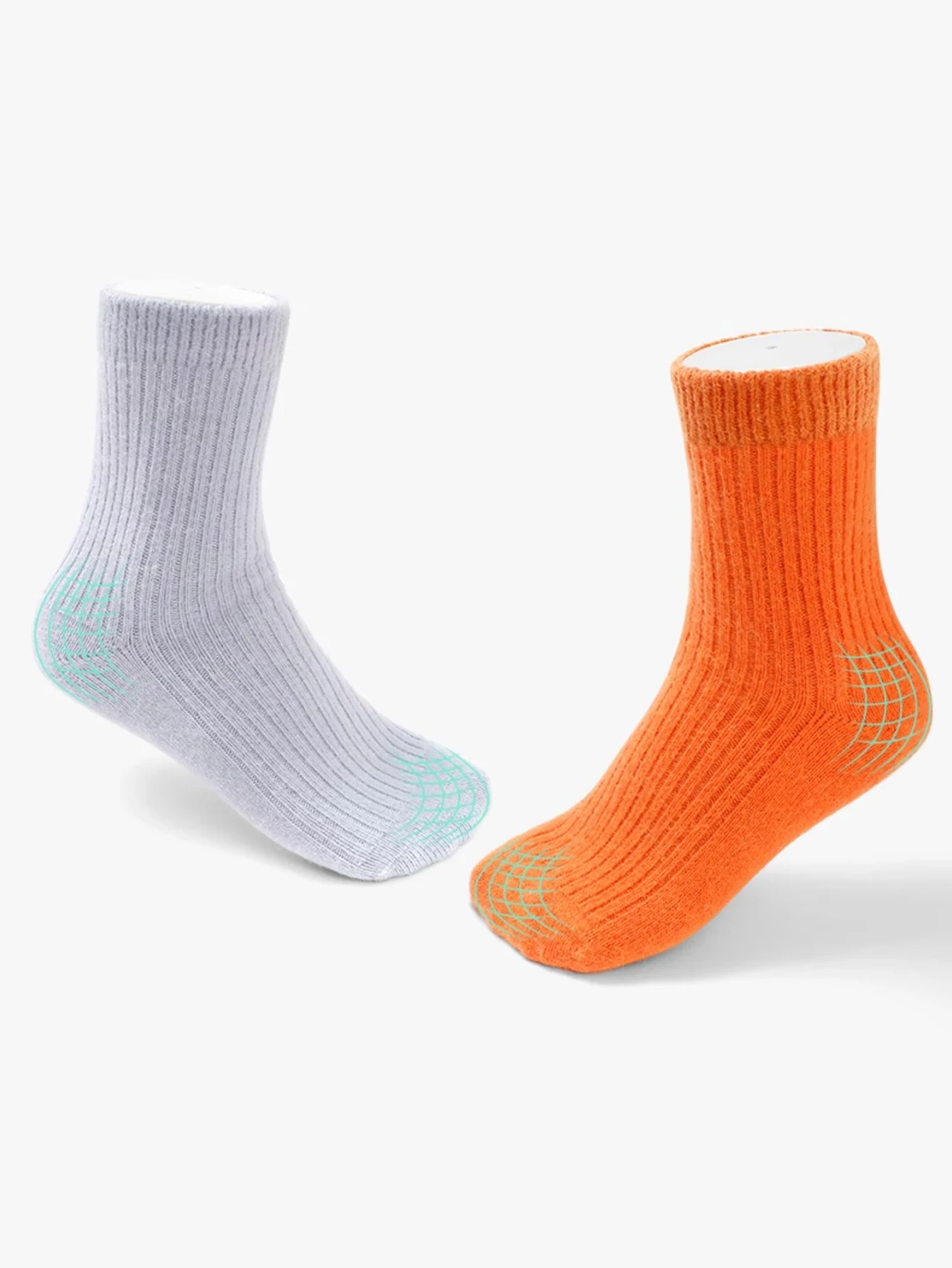 1 par de calcetines gruesos y cálidos de Cachemira, calcetines plisados con tiras verticales, calcetines cálidos de invierno de Color sólido para otoño para mujer