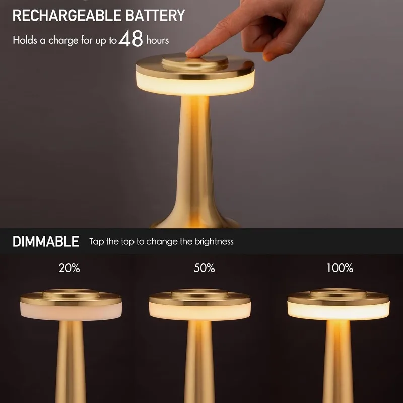 Lampe de bureau en métal USB Rechargeable Portable humeur lig tactile lampe de Table chevet veilleuse pour Bar KTV hôtel café chambre