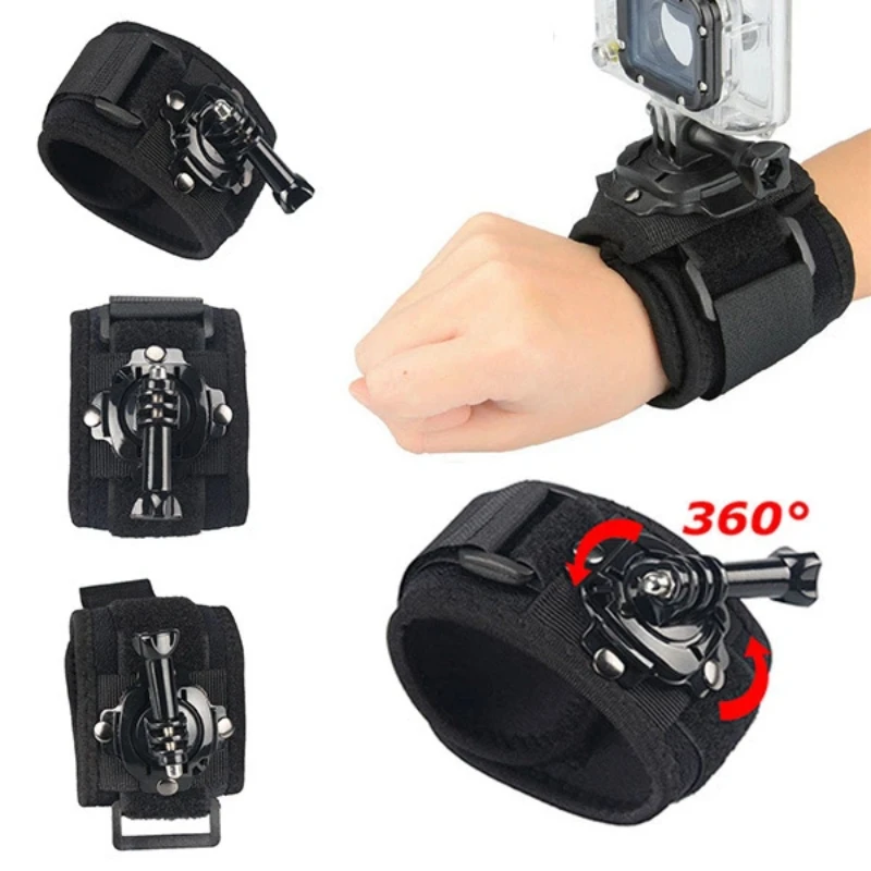 Supporto per cinturino da polso con rotazione di 360 gradi per GoPro 13 12 11 10 9 Supporto per cinturino da polso per guanto da polso per accessori DJI OSMO Action 4/5Pro