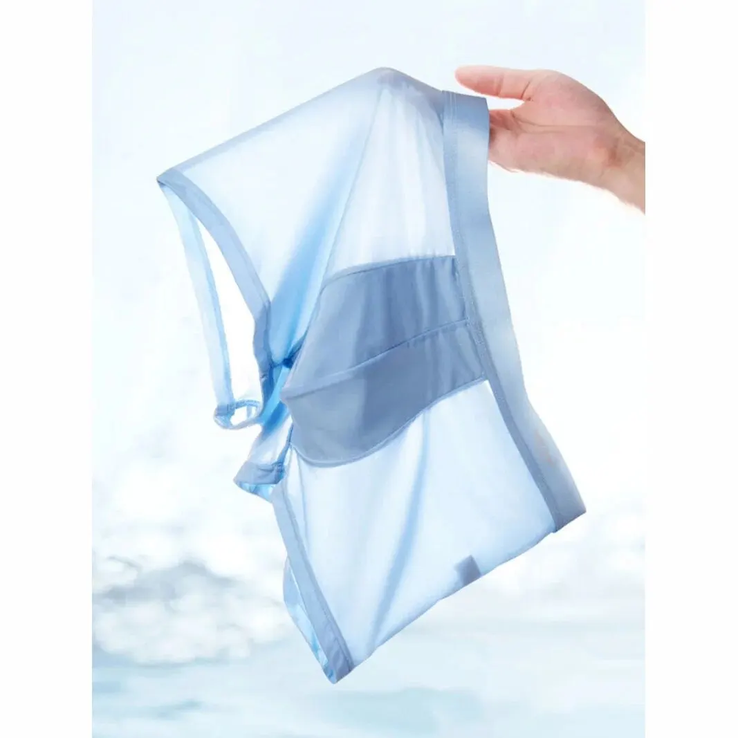 4 Uds Boxer Shorts ropa interior de seda de hielo para hombres calzoncillos frescos transpirables bragas finas sexis lencería convexa en U lotes al por mayor L-6XL
