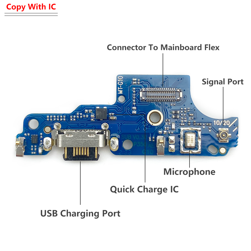Para Motorola Moto G10 G20 G30 G50 G60 G100 E6 E7 Plus G8 Play G9 Plus conector de carga USB placa de puerto reemplazo flexible