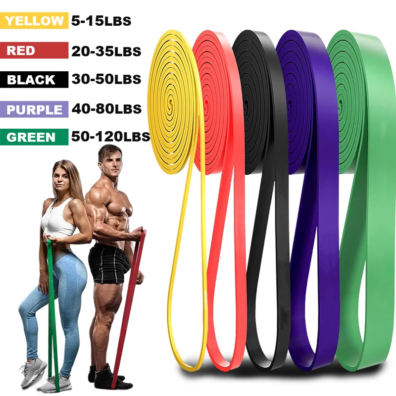 5 ~ 120 libbre Fascia di resistenza per il fitness Boxe Agilità Allenamento Attrezzatura da palestra Yoga Pilates Accessori Elastico Palestra di casa