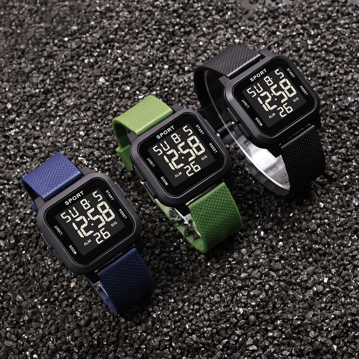 Спортивные детские часы на открытом воздухе, многофункциональный будильник, цифровые наручные часы для мальчиков, водонепроницаемые светящиеся военные электронные часы