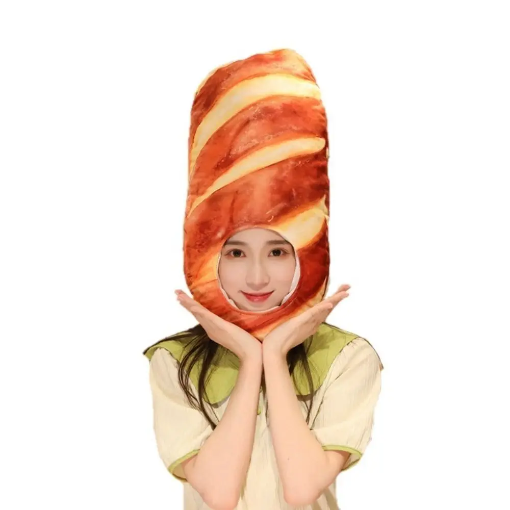 Creative Plush Funny Toast หมวก Photo Props ความแปลกใหม่น่ารักขนมปังหมวก Soft Plush Toast หมวกของขวัญ