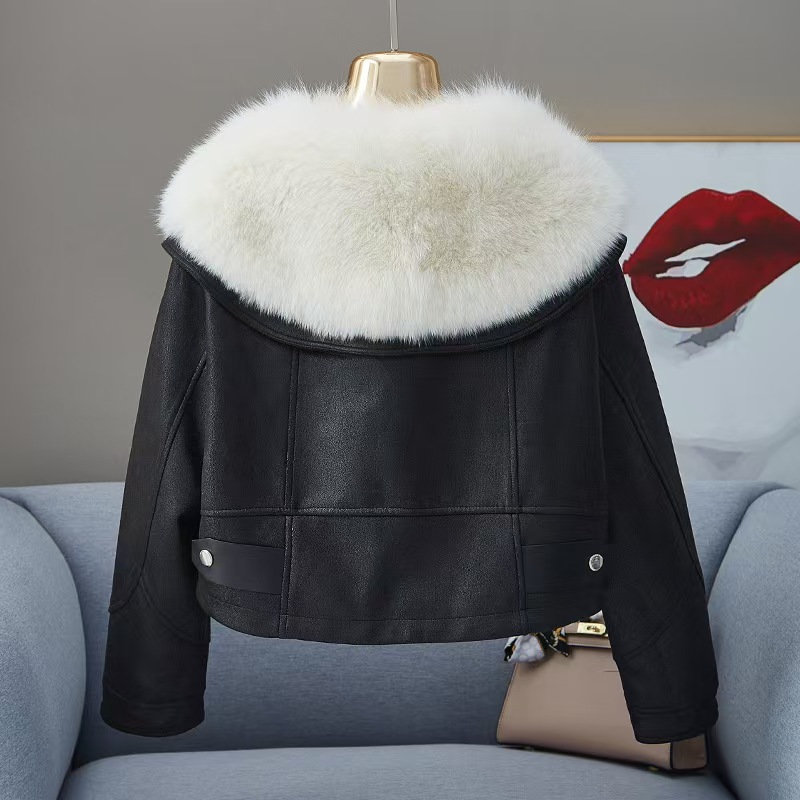 本物の天然キツネの毛皮の襟が付いた女性用ダウンジャケット,スエード生地,グースフグコート,女性用パーカー,超大型,冬,100%,2024