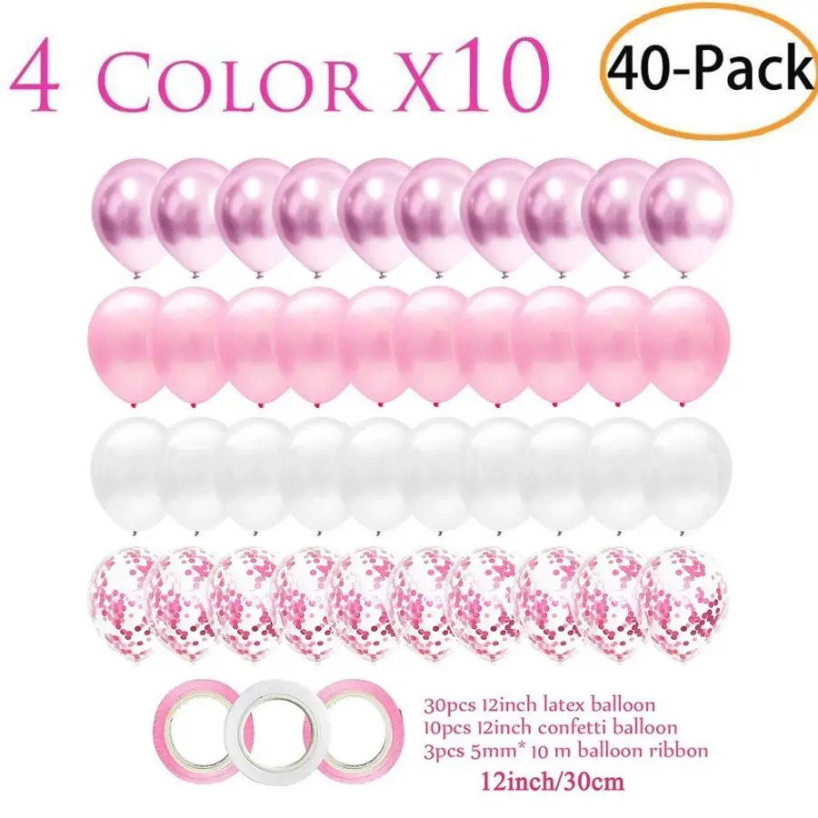 Globos Suministros para fiesta de boda Baby Shower Día de San Valentín Cumpleaños Rosa Feliz aniversario Decoración Niña Látex Día del Niño